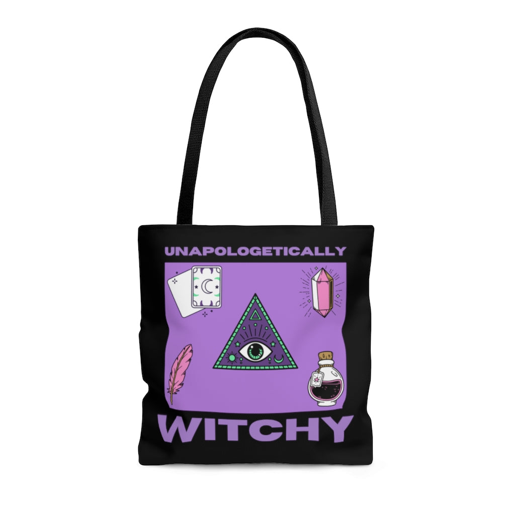 Unapologetically Witchy Purple and Black Tote Bag