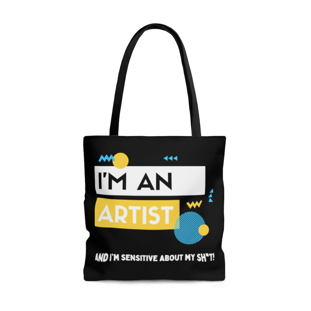 I'm an Artist Yellow and Black Tote Bag