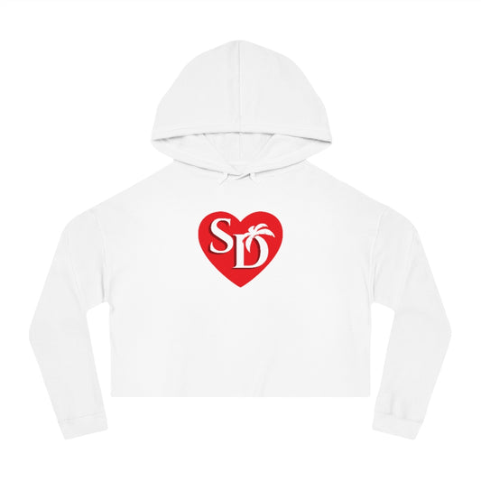 I Heart SD Cropped Top Women's Hoodie