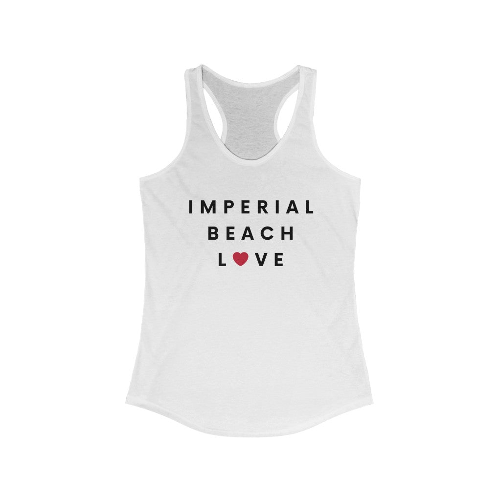 Imperial Beach Love Women's Racerback Tank Top, San Diego County Neighborhood Sleeveless T-Shirt (Multiple Colors Avail)