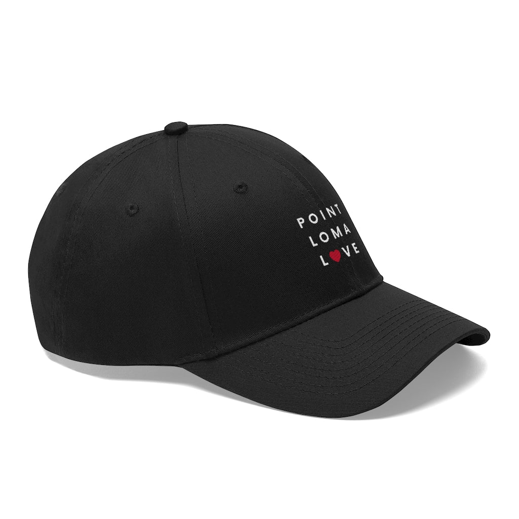 Point Loma Love Twill Hat, San Diego Neighborhood Cap (Unisex) (Multiple Colors Avail)