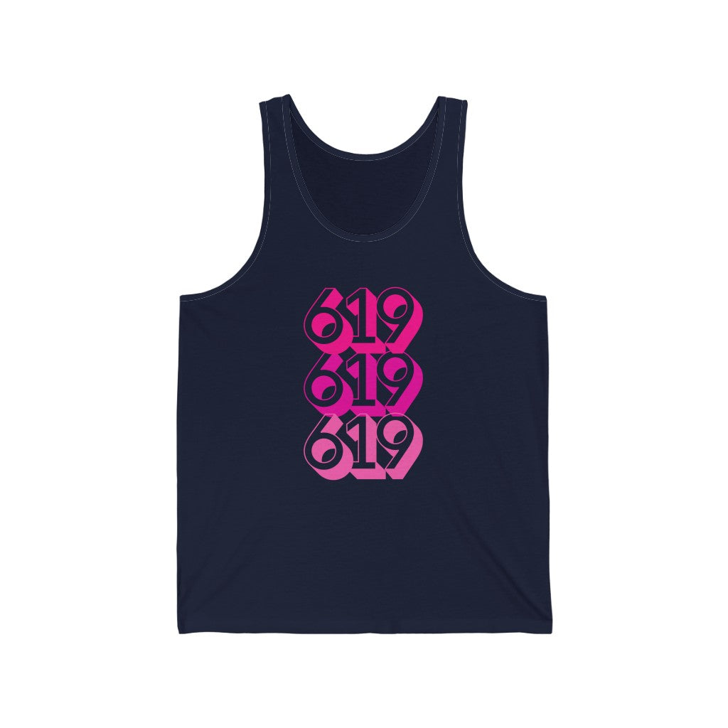 619 Tank | Pink San Diego Area Code Sleeveless T-Shirt