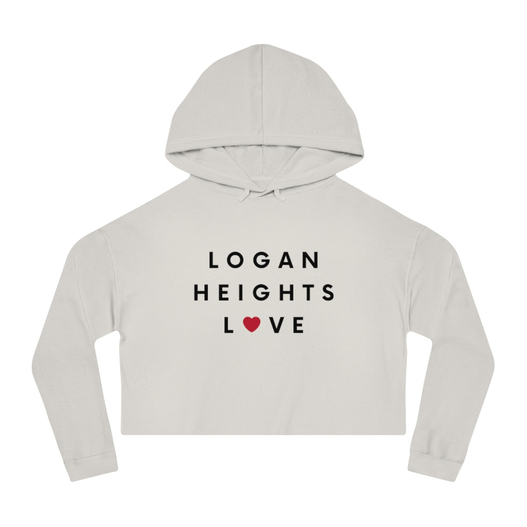 Logan Heights Love Cropped Hoodie, Women's Hooded Sweatshirt