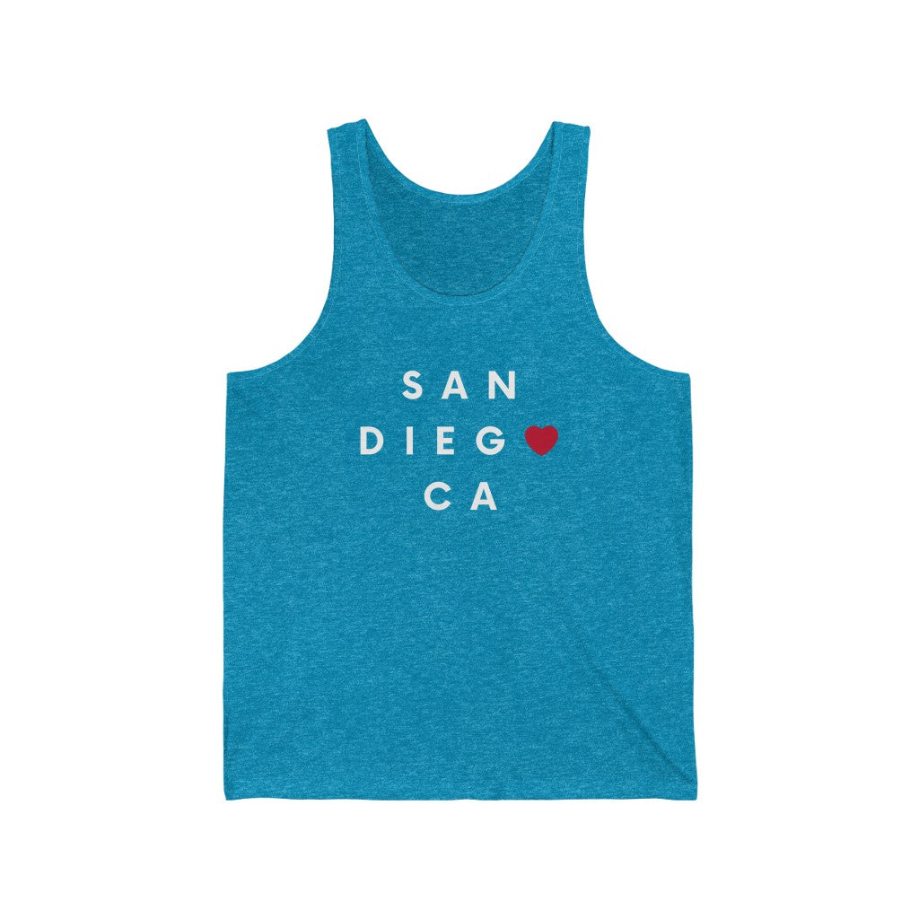 San Diego CA Tank Top, SD Sleeveless T-Shirt (Unisex) (Multiple Colors Avail)