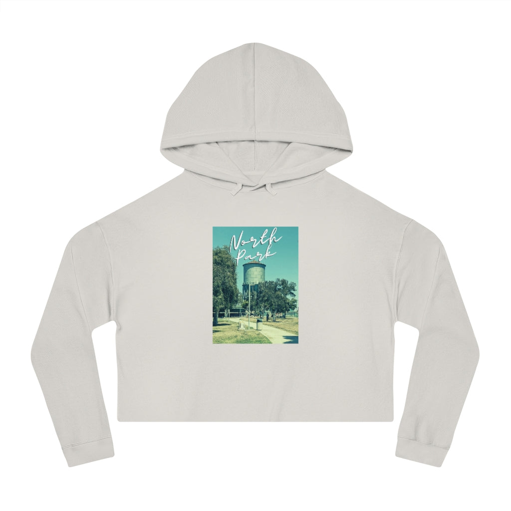 Classic North Park Water Tower Cropped Hoodie, Women's Hooded Sweatshirt