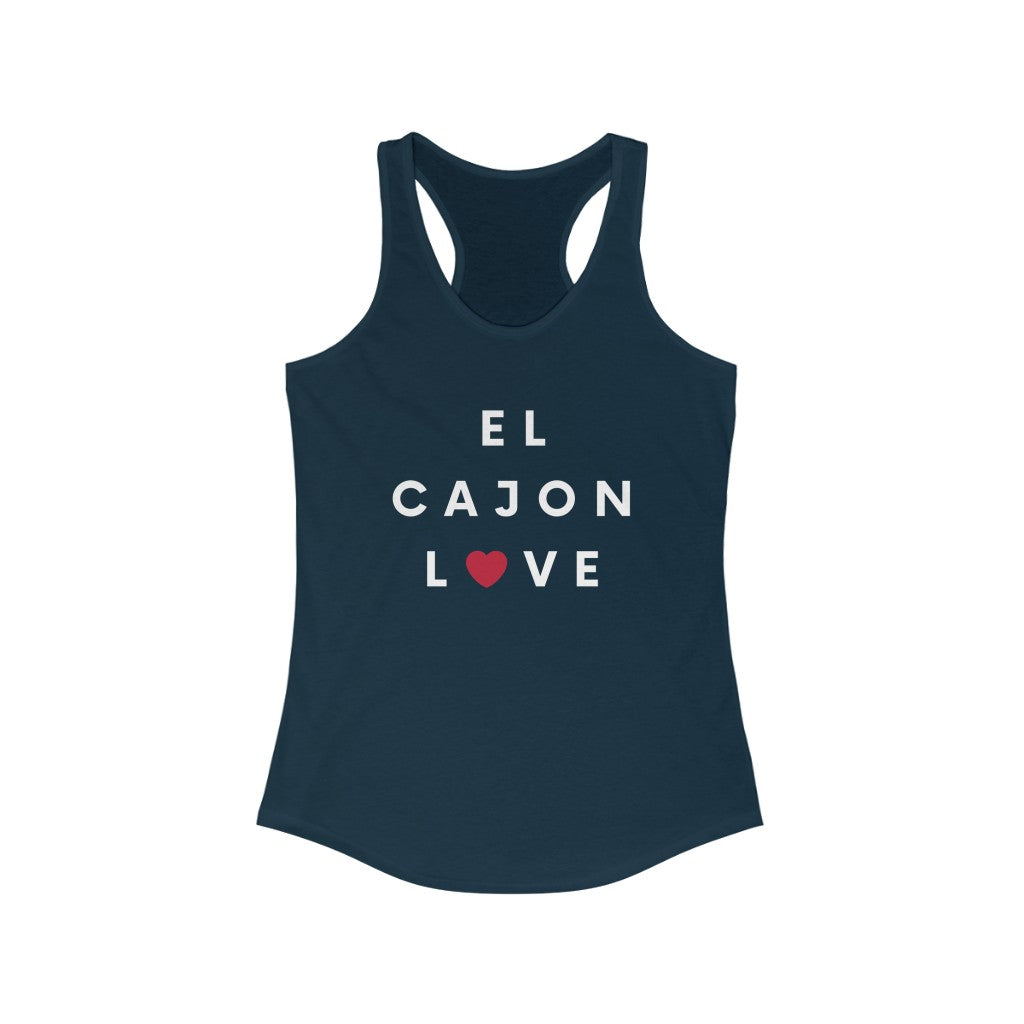 El Cajon Love Women's Racerback Tank Top, San Diego County Neighborhood Sleeveless T-Shirt (Multiple Colors Avail)