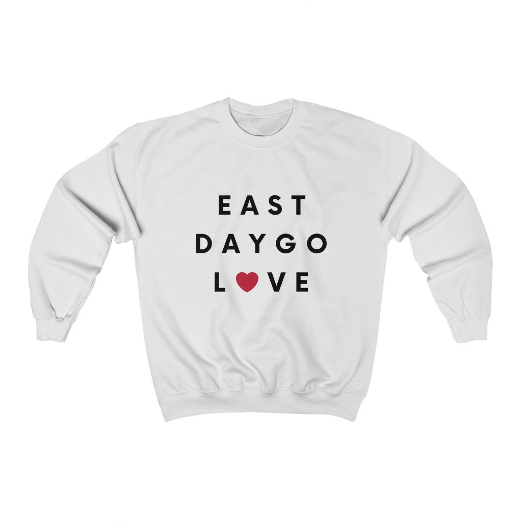 East Daygo Love Sweatshirt, San Diego Sweater (Unisex) (Multiple Colors Avail)