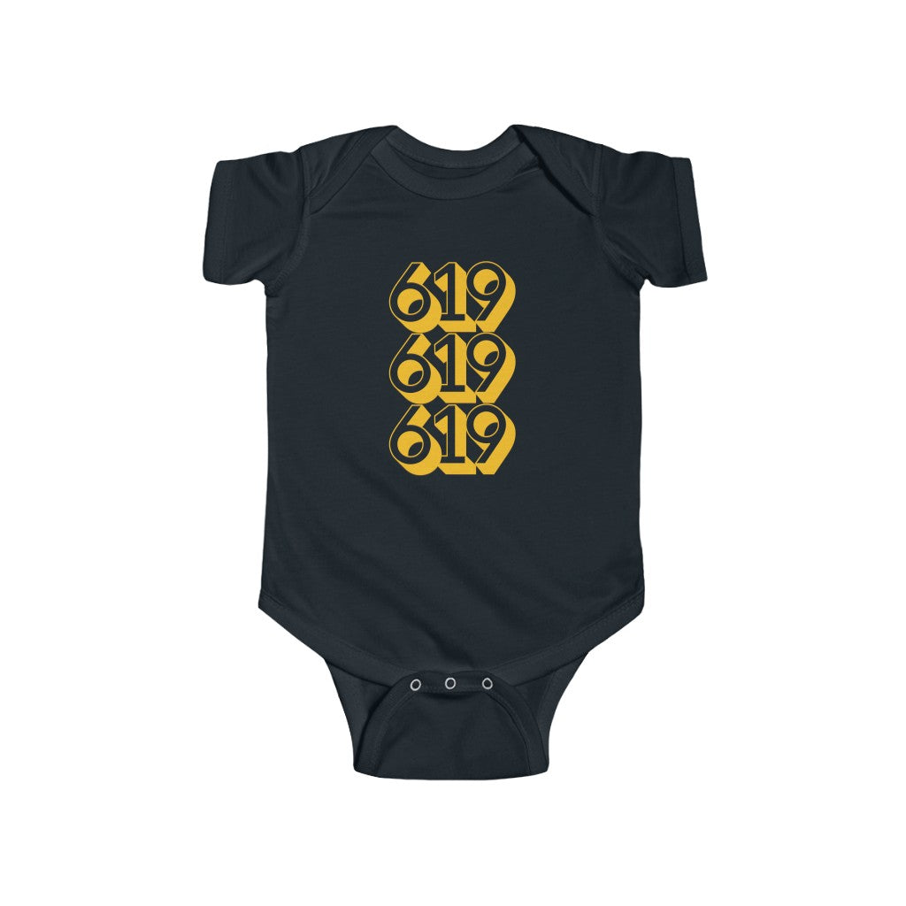 619 Baby Onesie, San Diego Brown and Gold Infant Bodysuit