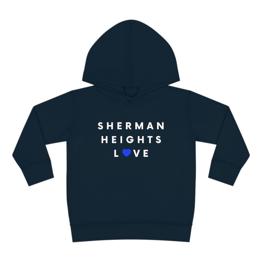 Sherman Heights Love Toddler Hoodie, Kid's Pullover Fleece Hooded Sweater (Blue Heart)