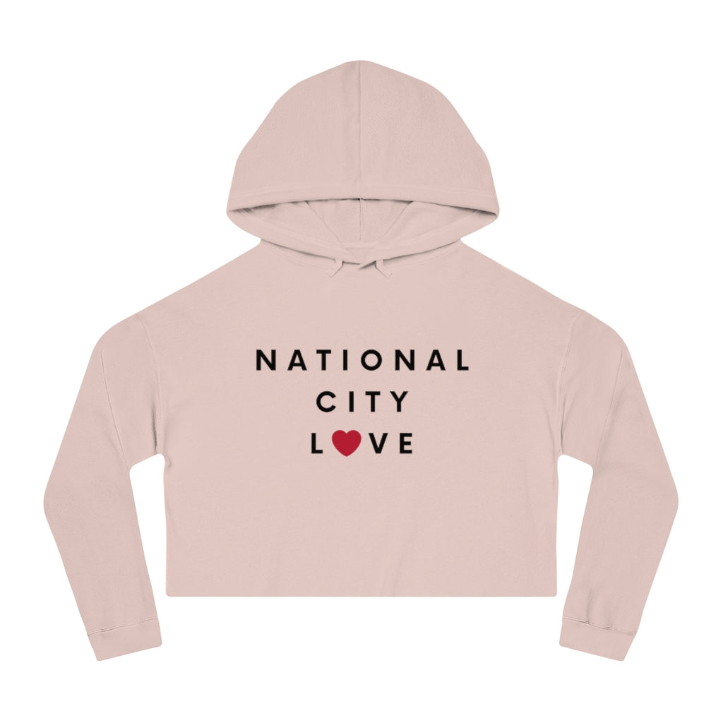 National City Love Cropped Hoodie, Women's Hooded Sweatshirt