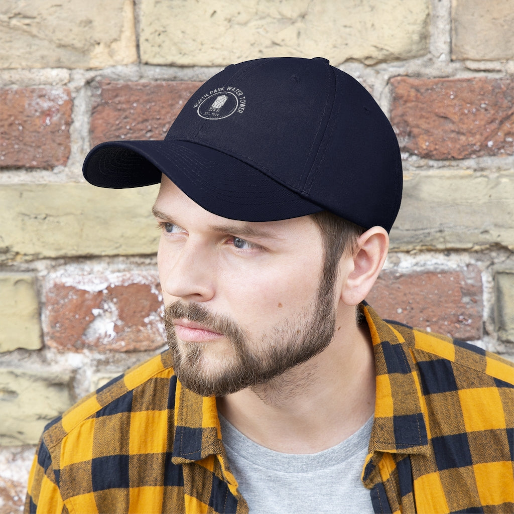 North Park Water Tower Est. Twill Hat, Dad Cap (Unisex)