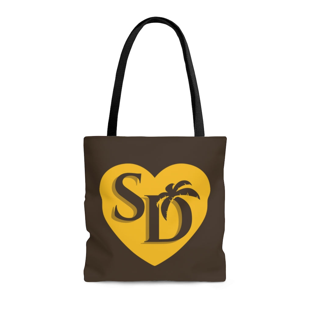 I Heart SD Brown and Gold Tote Bag