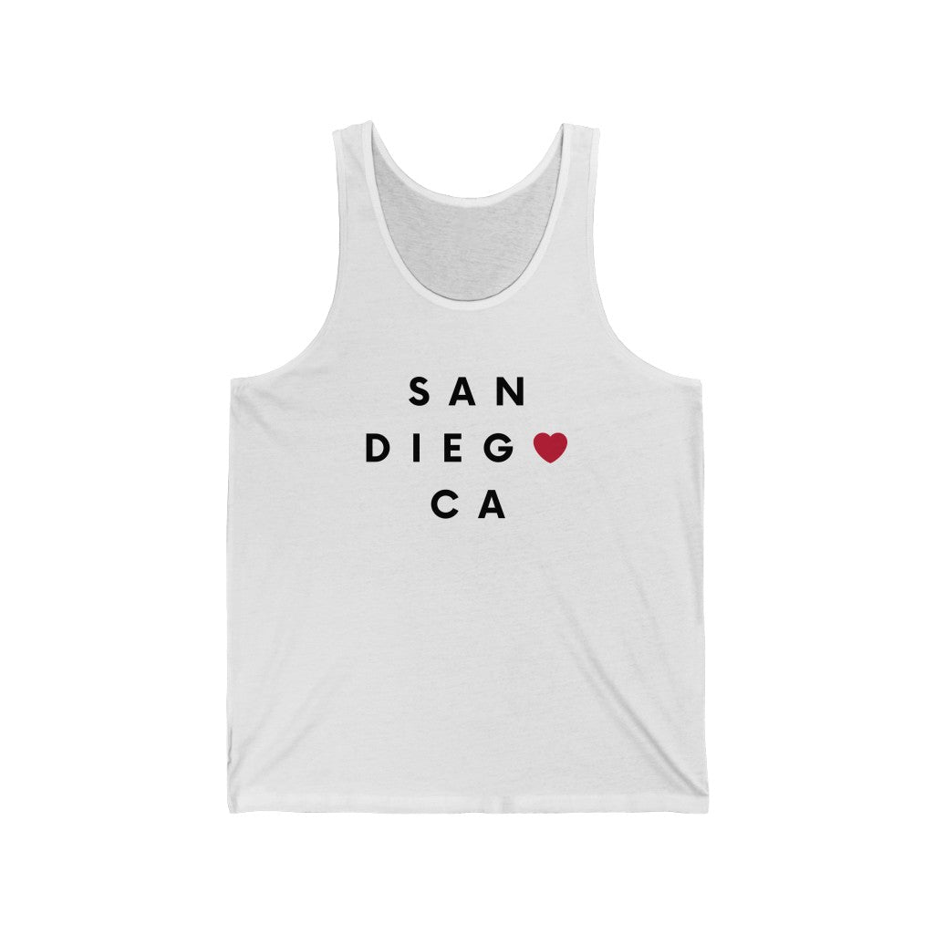 San Diego CA Tank Top, SD Sleeveless T-Shirt (Unisex) (Multiple Colors Avail)