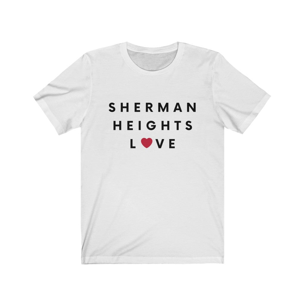 Sherman Heights Love T-Shirt, SD Tee (Red Heart) (Unisex)