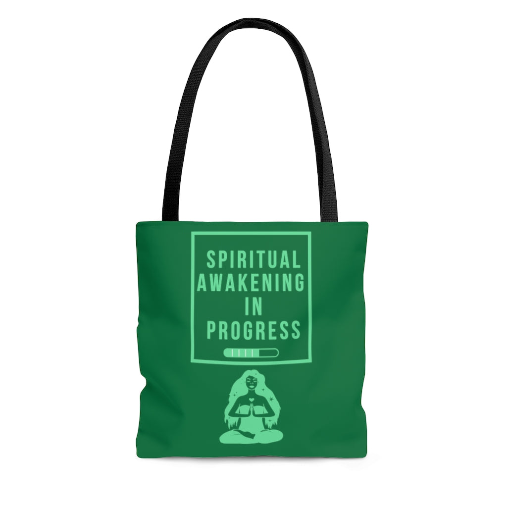 Spiritual Awakening Green Tote Bag