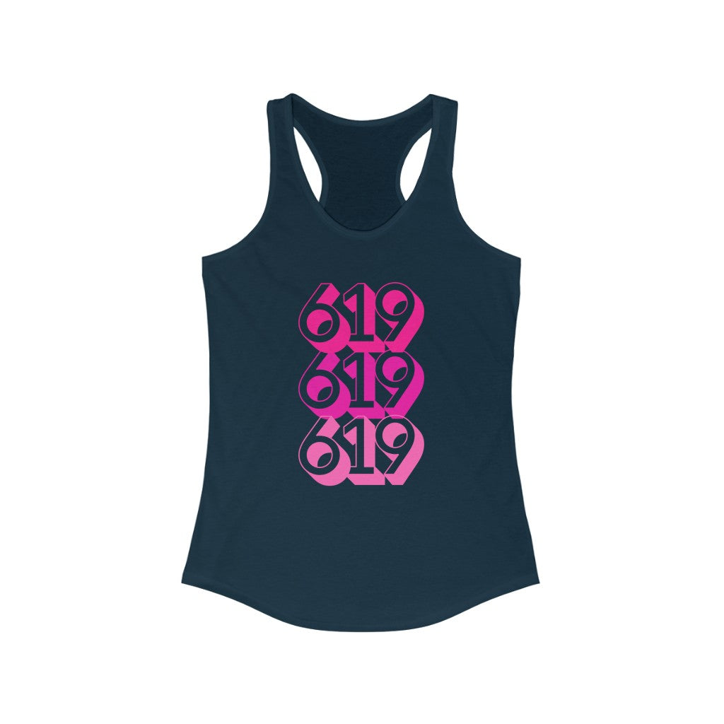 619 Women's Racerback Tee | Pink SD Area Code Tank