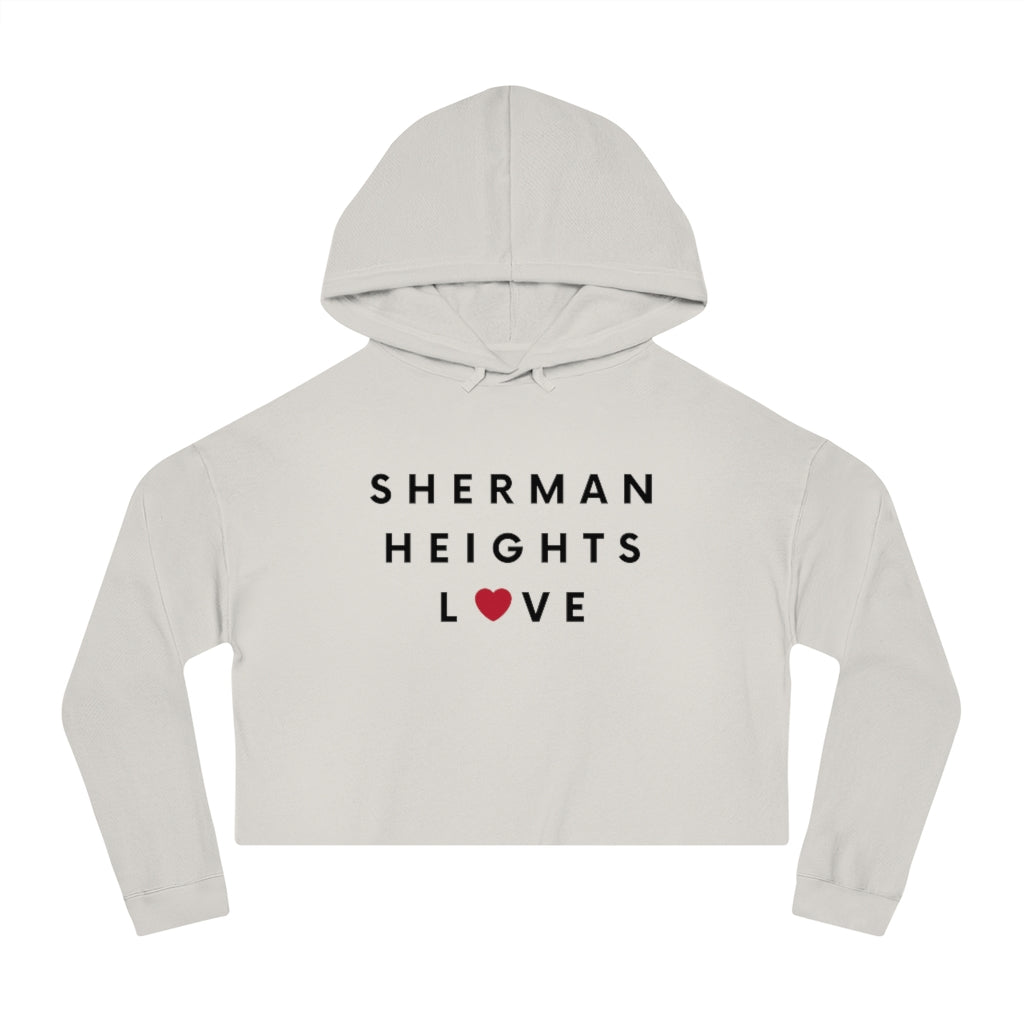 Sherman Heights Love Cropped Women's Hoodie, SD Hooded Sweatshirt