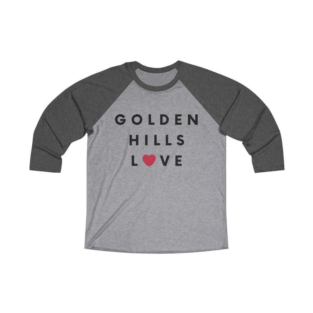 Golden Hills Love 3/4 Sleeve Baseball Tee