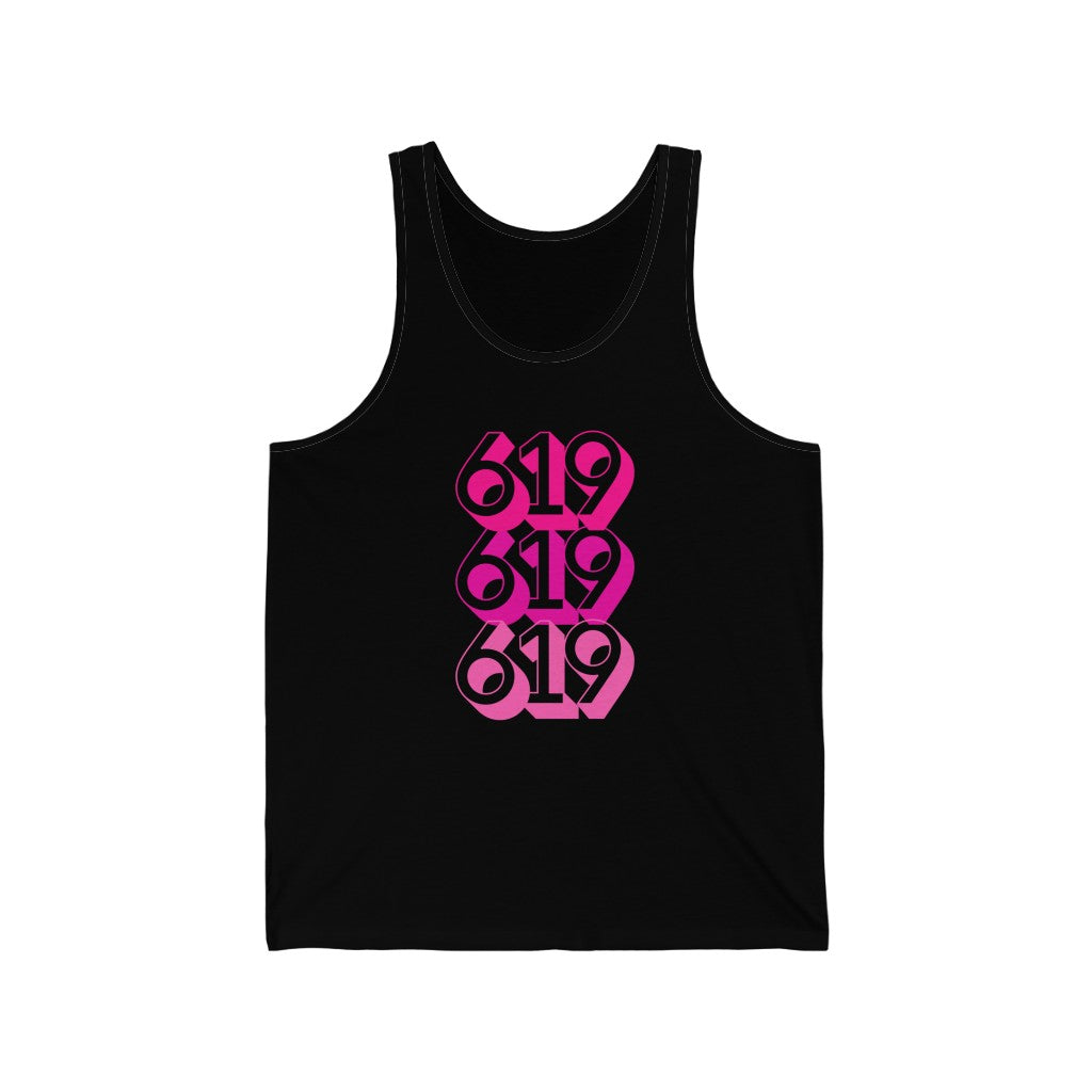 619 Tank | Pink San Diego Area Code Sleeveless T-Shirt