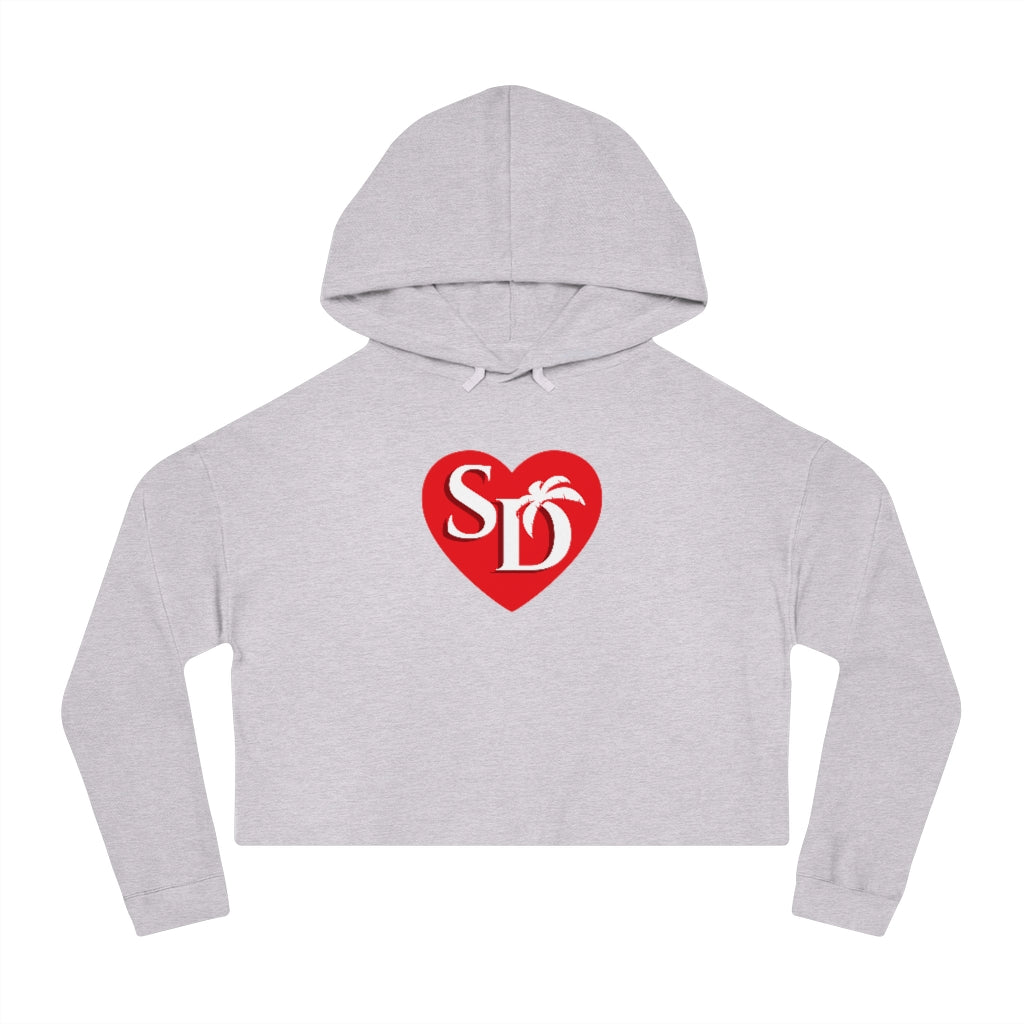 I Heart SD Cropped Top Women's Hoodie