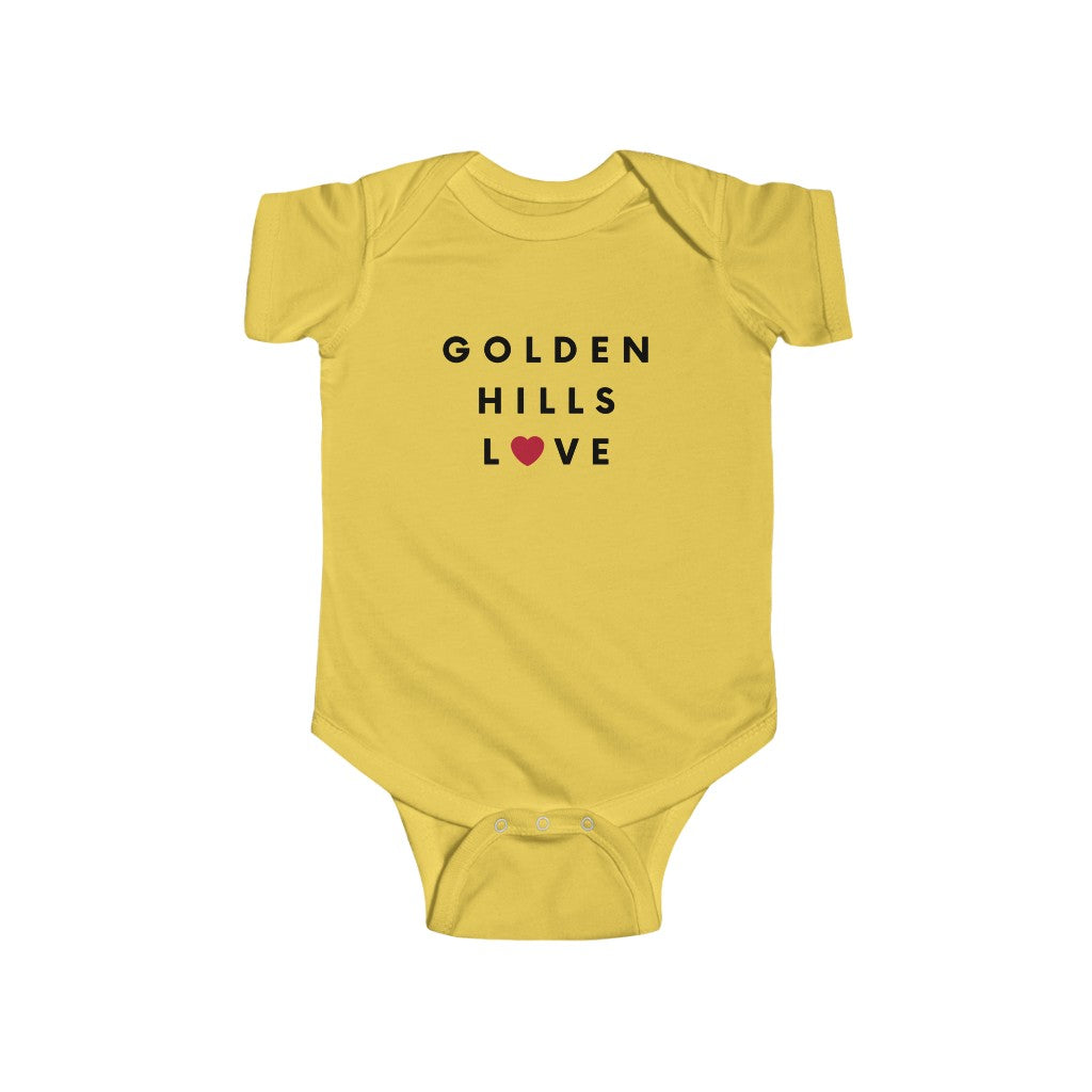 Golden Hills Love Baby Onesie