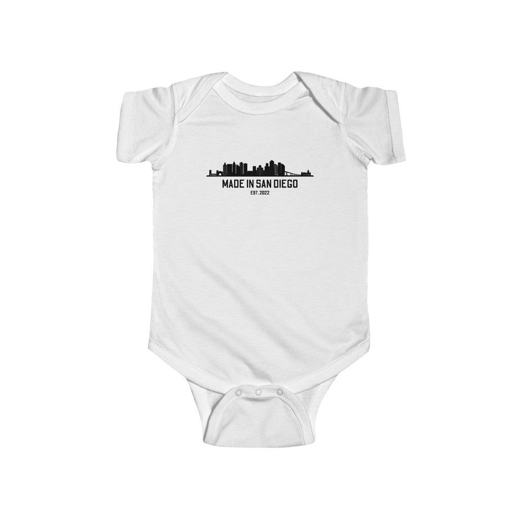 Made in San Diego Est. 2022 Baby Onesie (Black)