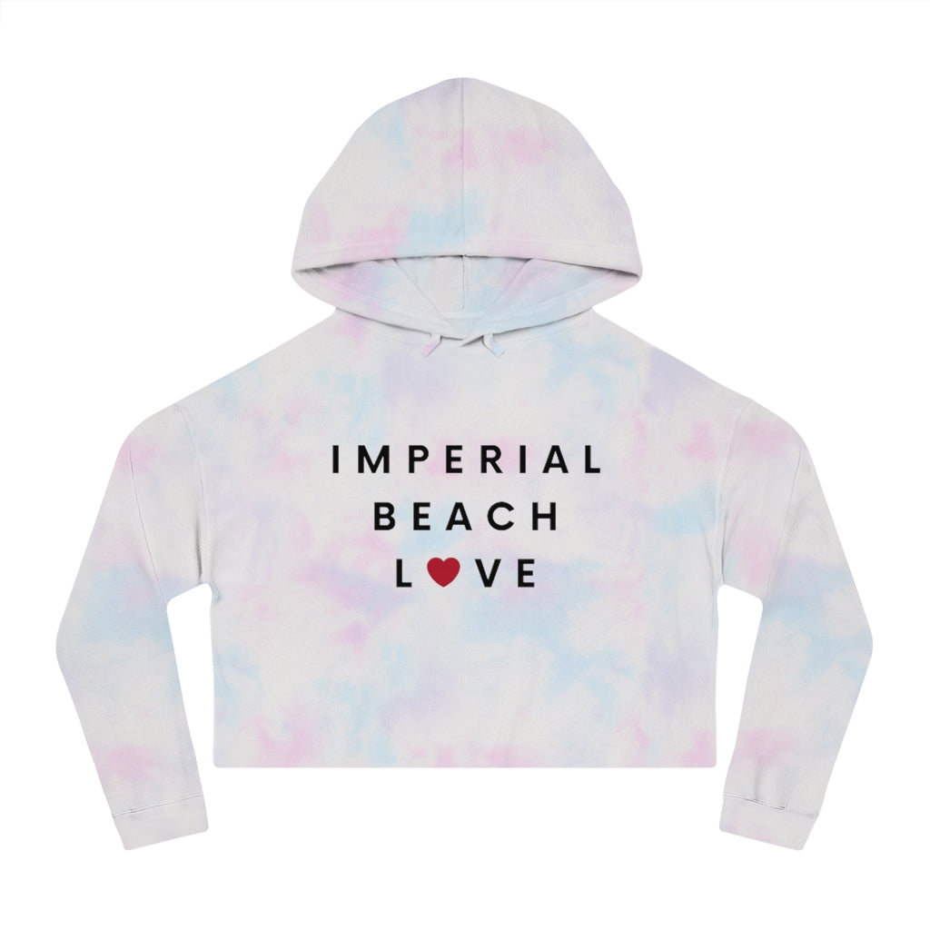 Imperial Beach Love Cropped Hoodie, IB Women's Hooded Sweatshirt