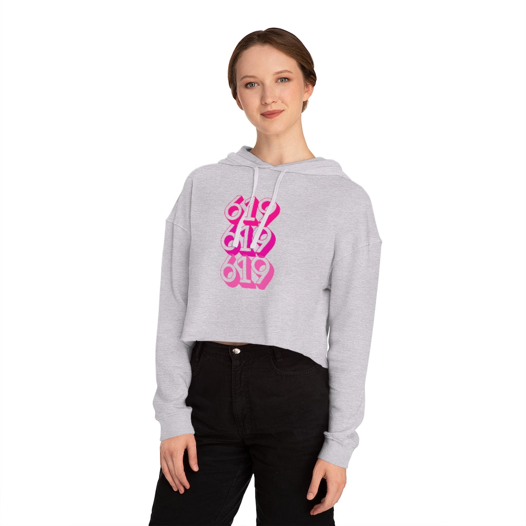 619 Cropped Women's Hoodie | San Diego Pink Sweatshirt