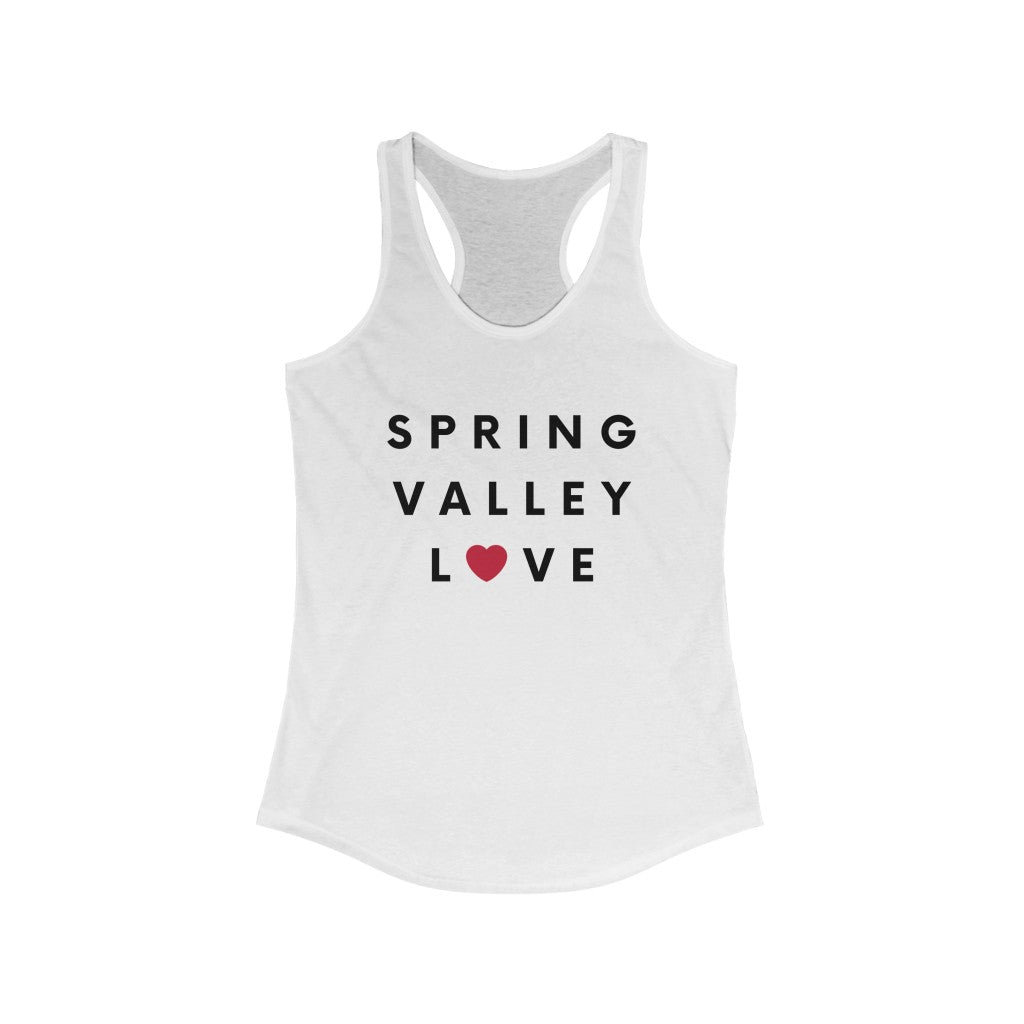 Spring Valley Love Women's Racerback Tank Top, San Diego County Neighborhood Sleeveless T-Shirt (Multiple Colors Avail)