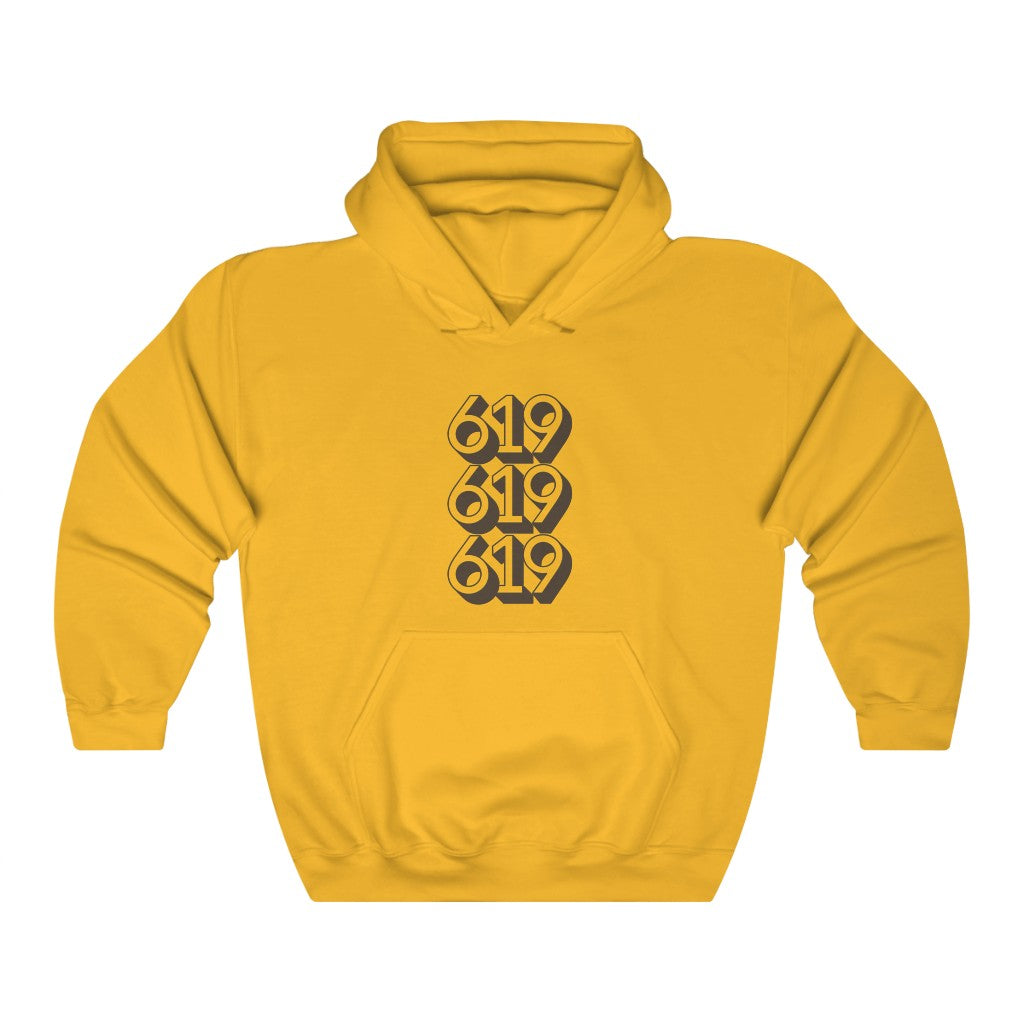 619 Hoodie | San Diego Brown and Gold Sweatshirt