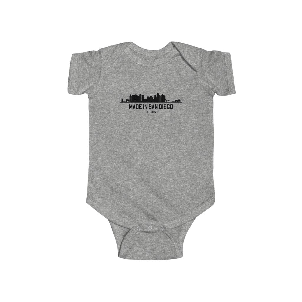 Made in San Diego Est. 2022 Baby Onesie (Black)