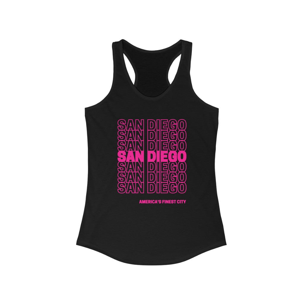 San Diego "Thank You" Women's Racerback Tank Top (Pink)