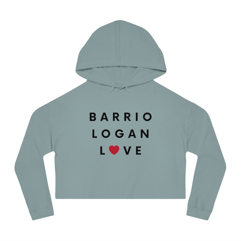 Barrio Logan Love Cropped Women's Hoodie, SD Hooded Sweatshirt