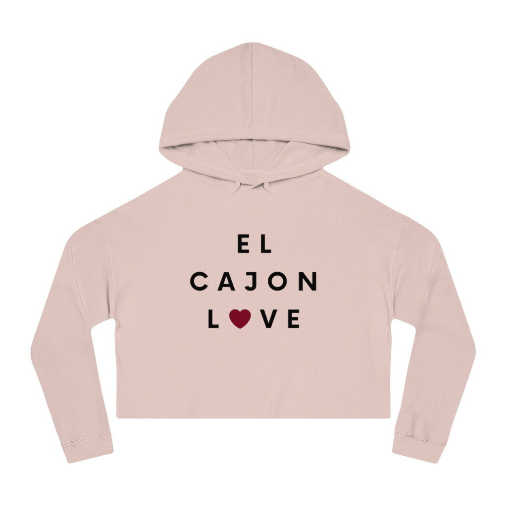 El Cajon Love Cropped Hoodie, Women's Hooded Sweatshirt