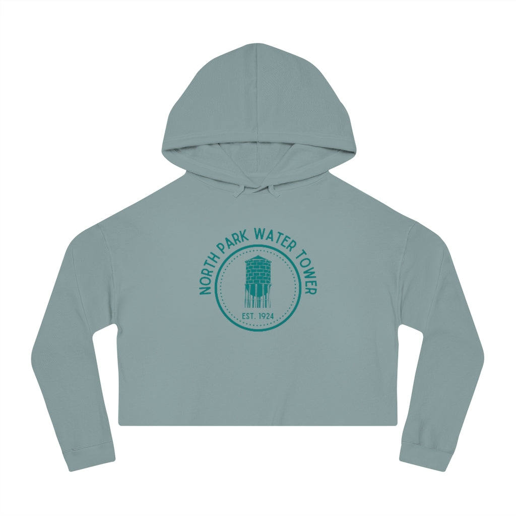 North Park Water Tower Est. Cropped Hoodie (Green)