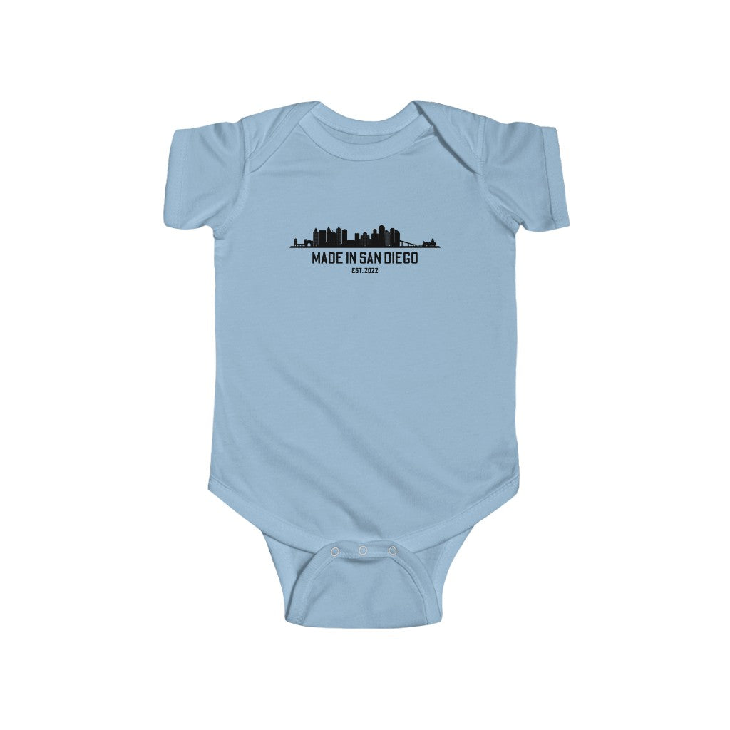 Made in San Diego Est. 2022 Baby Onesie (Black)