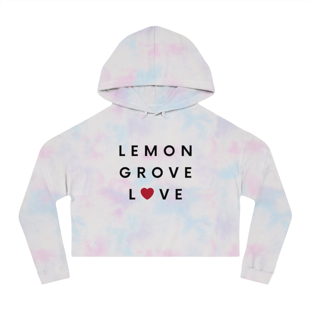 Lemon Grove Love Cropped Hoodie, Women's Hooded Sweatshirt