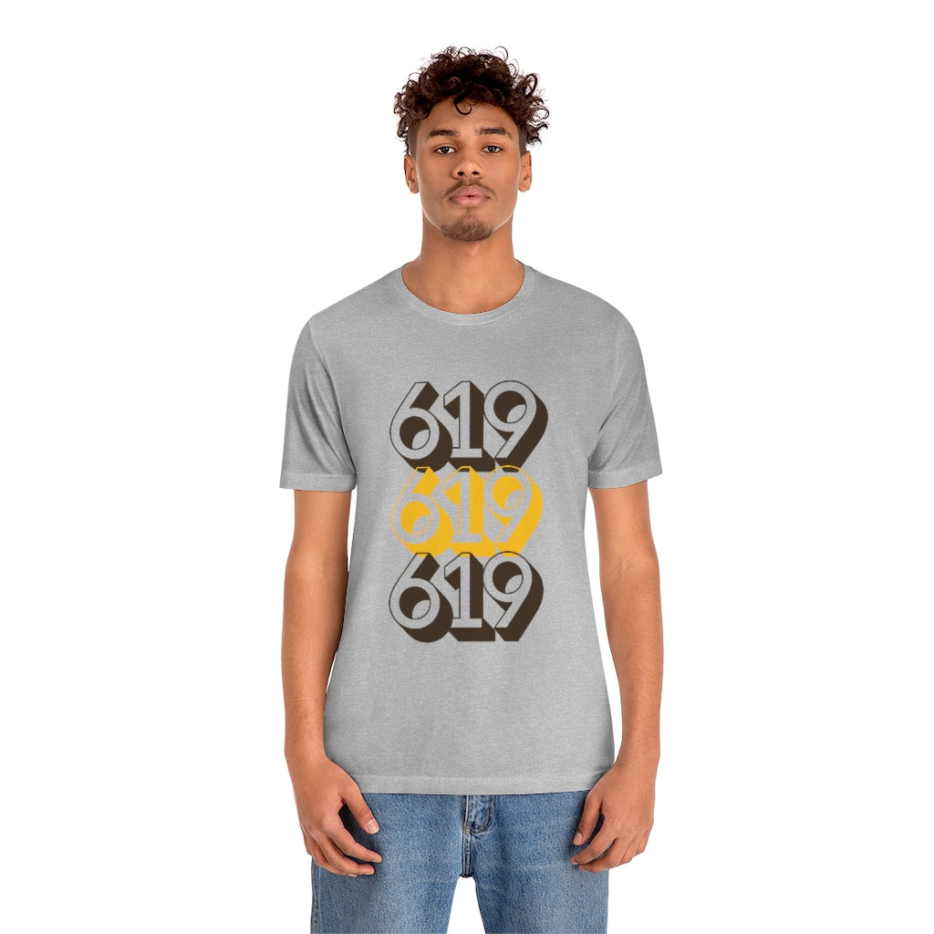 619 Tee, San Diego Brown and Gold Unisex Jersey T-Shirt