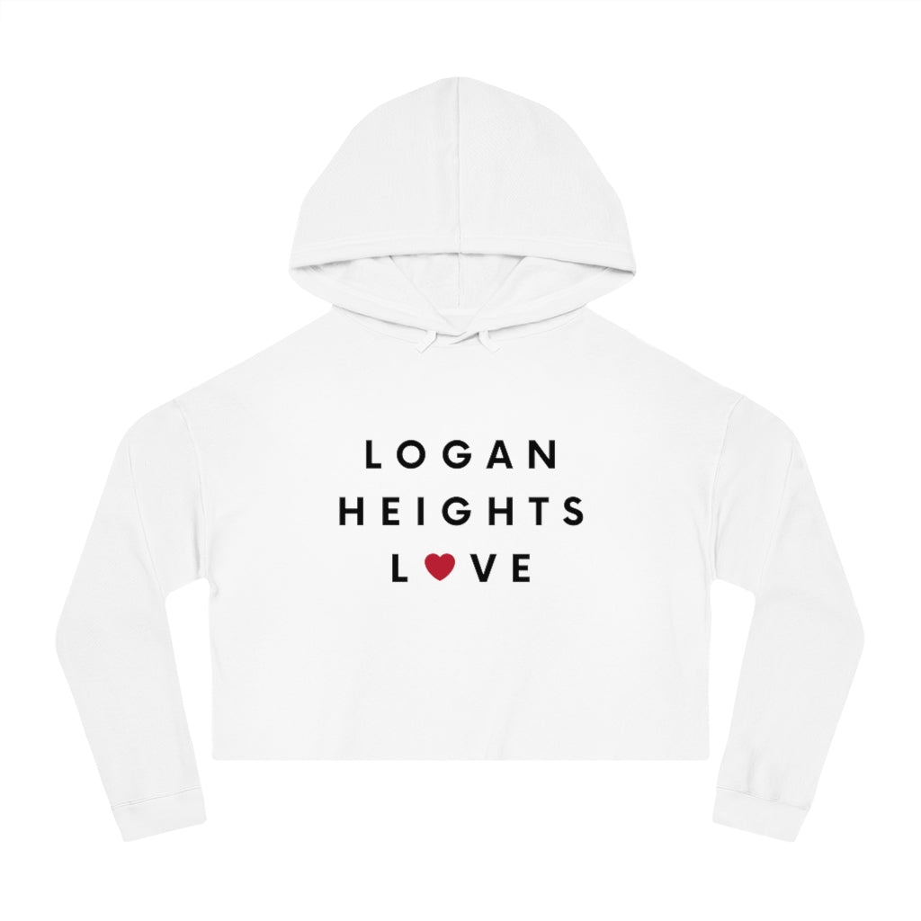 Logan Heights Love Cropped Hoodie, Women's Hooded Sweatshirt