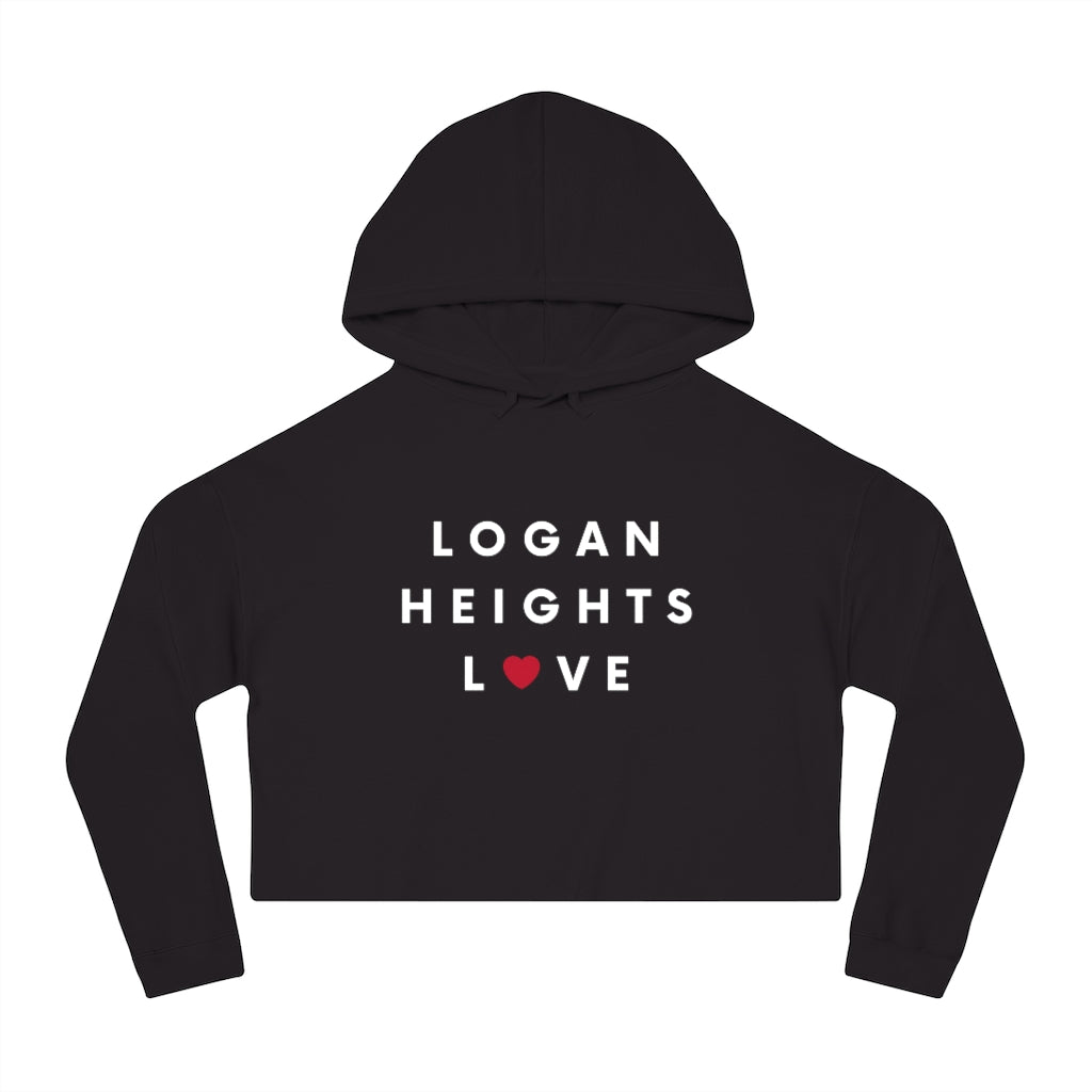 Logan Heights Love Cropped Hoodie, Women's Hooded Sweatshirt