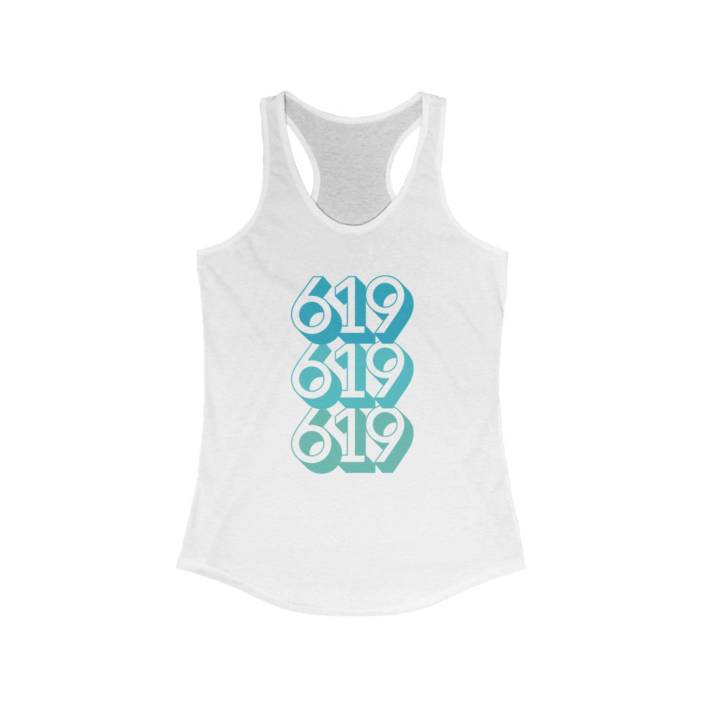 619 Women's Racerback Tee | Teal SD Area Code Tank