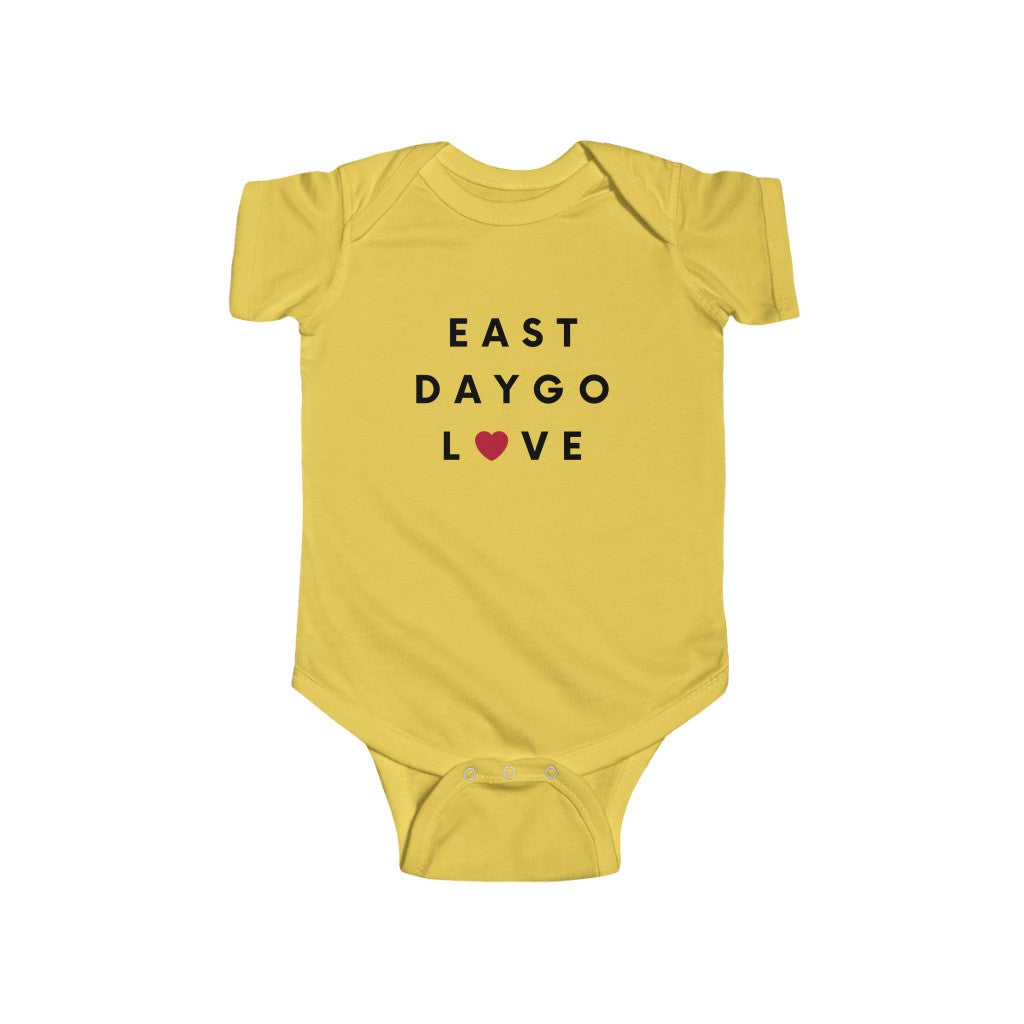 East Daygo Love Baby Onesie, San Diego Infant Bodysuit