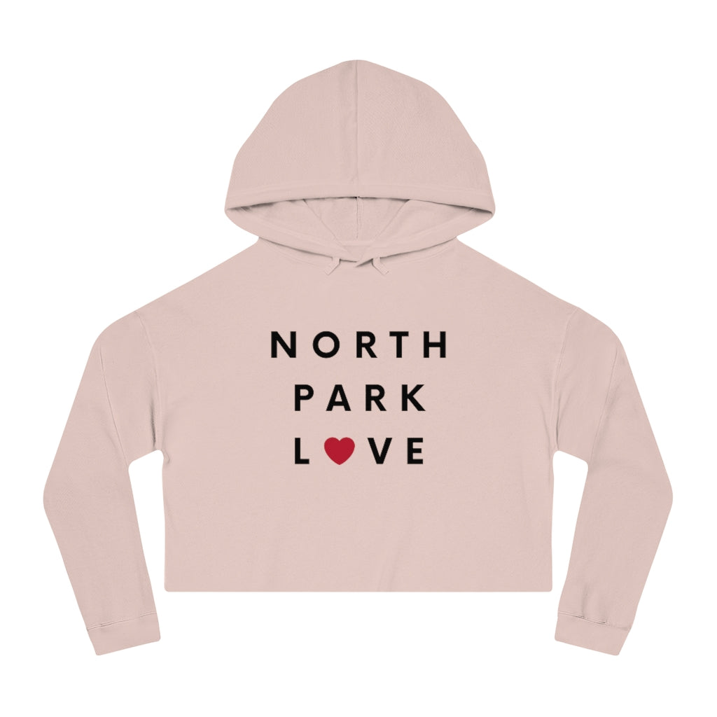 North Park Love Cropped Top Women's Hoodie, SD Hooded Sweatshirt