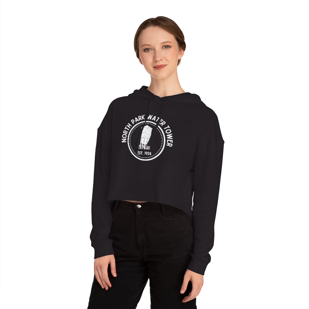 North Park Water Tower Est. Cropped Hoodie, SD Women's Hooded Sweatshirt