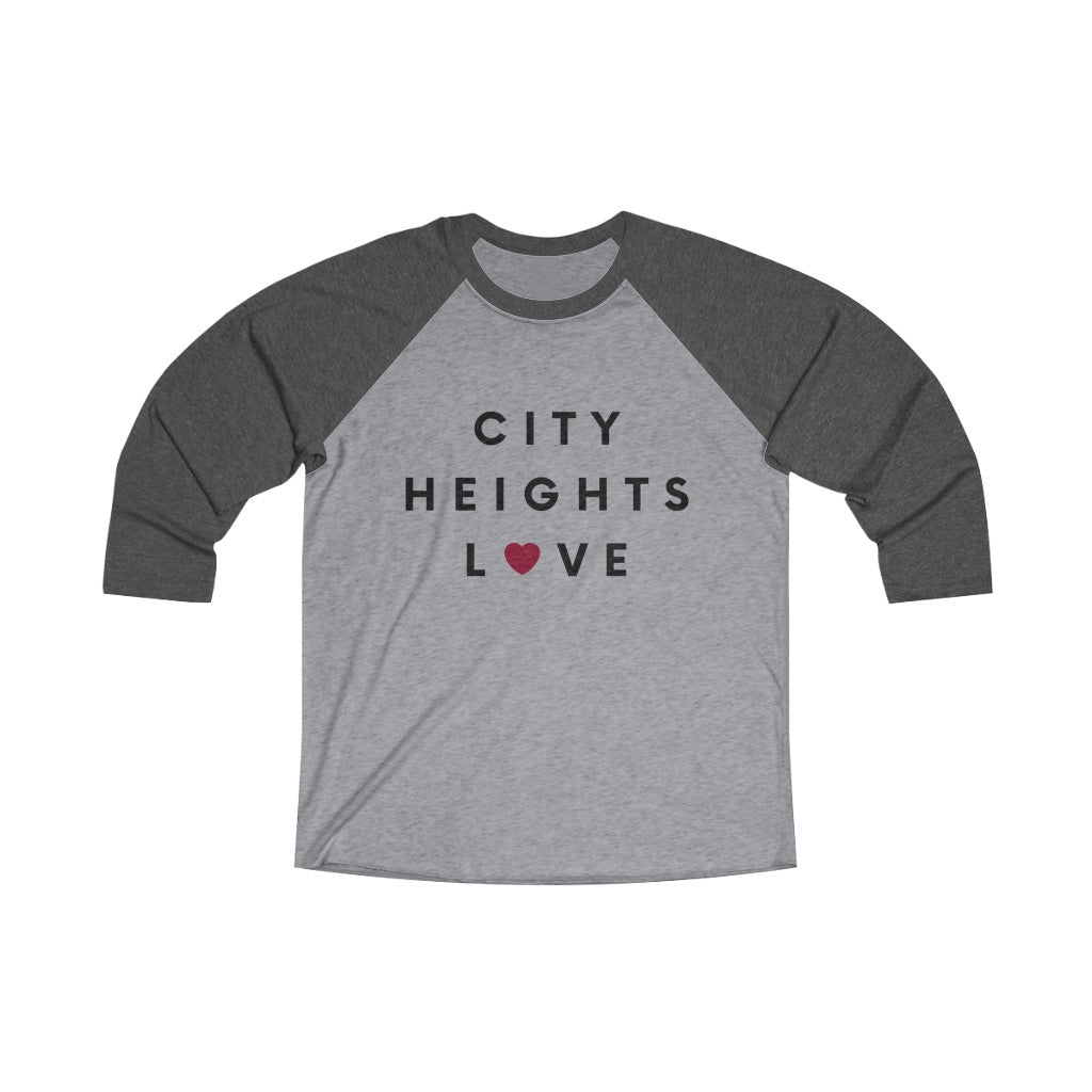 City Heights Love 3/4 Sleeve Baseball Tee, SD Long Sleeve T-Shirt (Unisex)