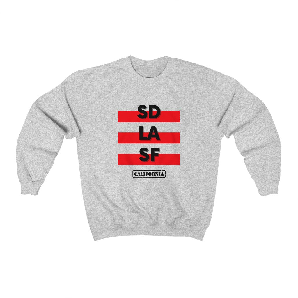 SD LA SF California Sweatshirt (Red)