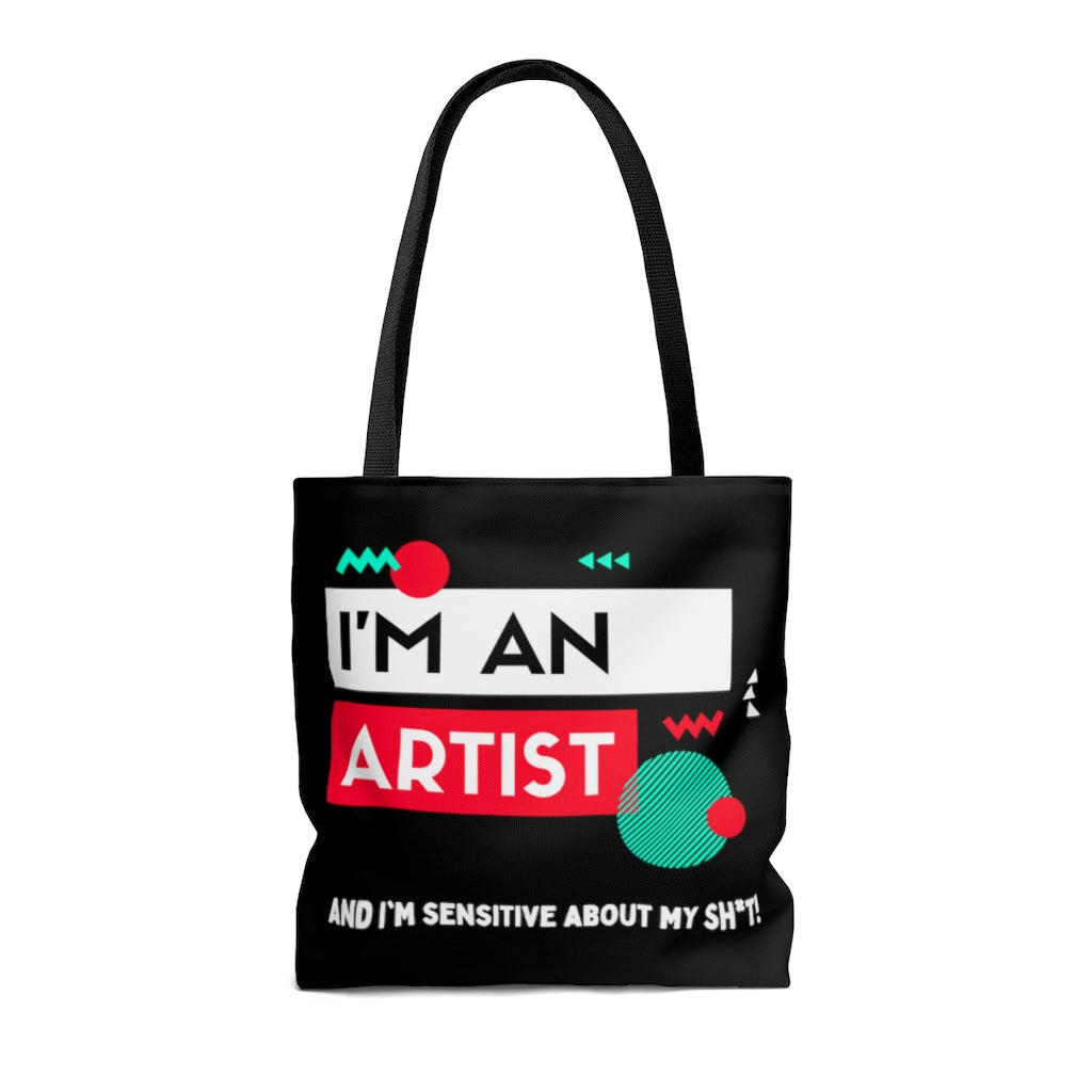 I'm an Artist Red and Black Tote Bag