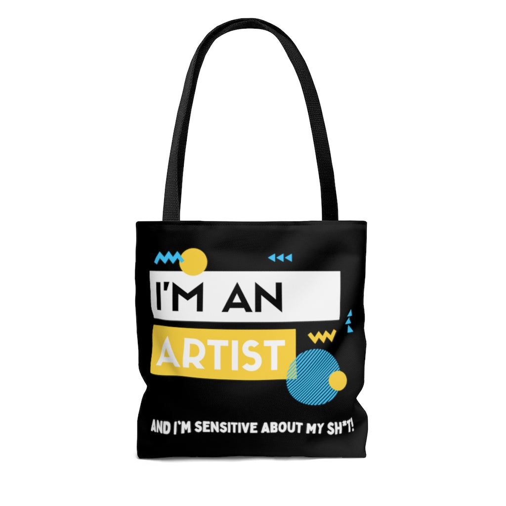 I'm an Artist Yellow and Black Tote Bag