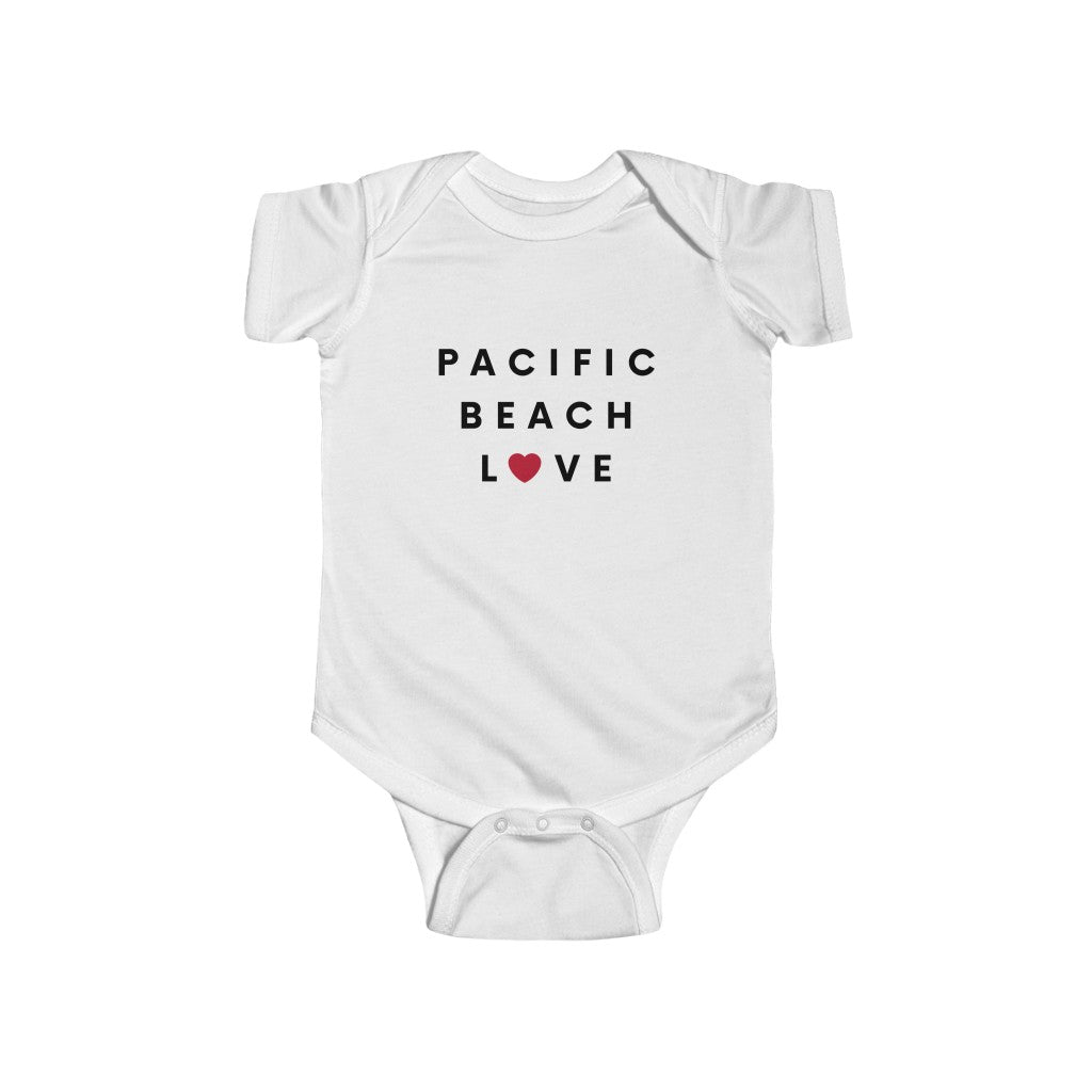 Pacific Beach Love Baby Onesie, San Diego Infant Bodysuit