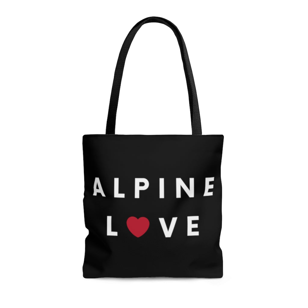 Alpine Love Black Tote Bag, SD Beach Bag, Shopping Bag